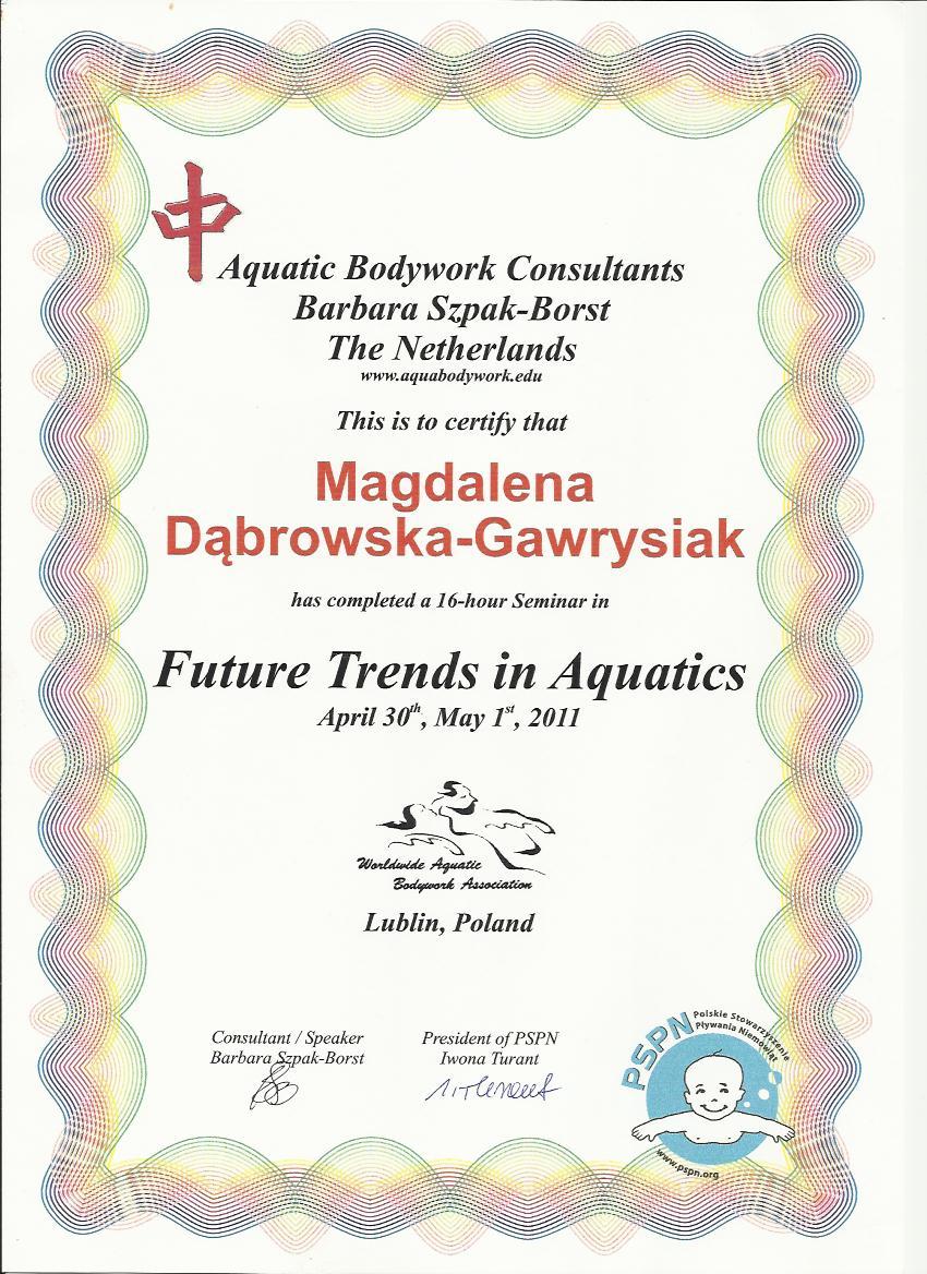 Certyfikat konferencji Future Trends