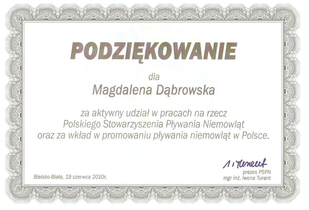 podziękowanie akademii ruchu