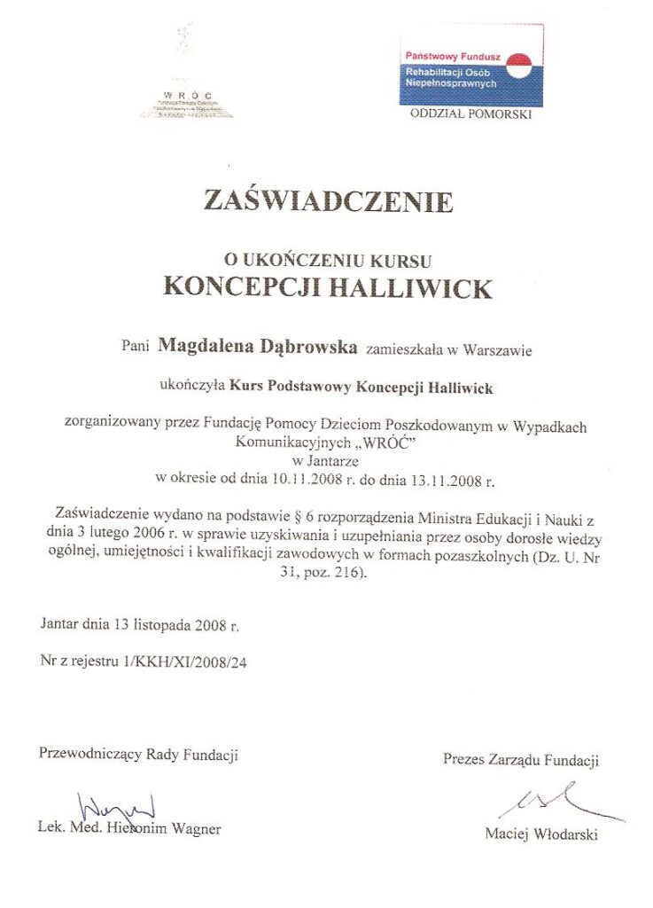 zaświadczenie akademii ruchu